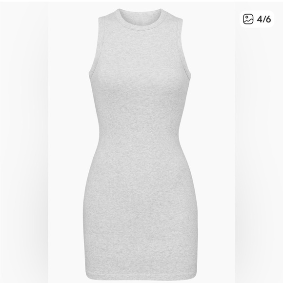SKIMS Dresses & Skirts - SKIMS Light Gray Ribbed Dress
